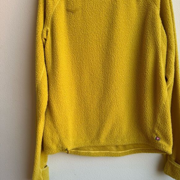 Hoka Base Camp Yellow Mock Neck Running Gym Fleece Sweatshirt Men's Size Medium - Picture 4 of 9